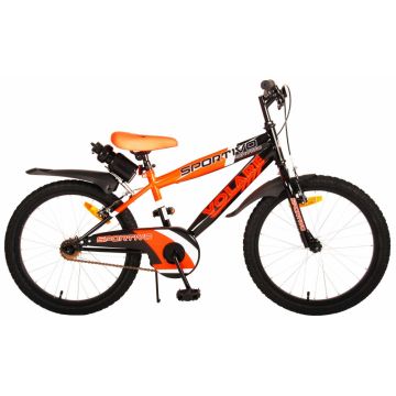 Bicicleta pentru baieti Volare Sportivo, 18 inch, culoare portocaliu neon   negru, frana de mana fata - spate