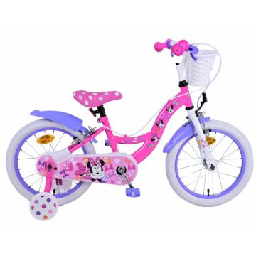 Bicicleta pentru fete Disney Minnie, 16 inch, culoare roz violet, frana de mana fata si spate