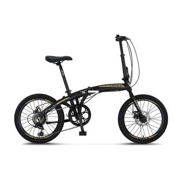 Bicicleta Umit Folding 2D, 6 viteze, pliabila, cadru aluminiu, roata 20  , culoare negru antracit