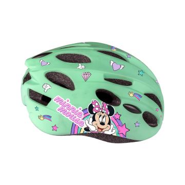 Casca biciclisti copii IN-MOLD, model Minnie Mouse, culoare verde, marime M(52-56cm)