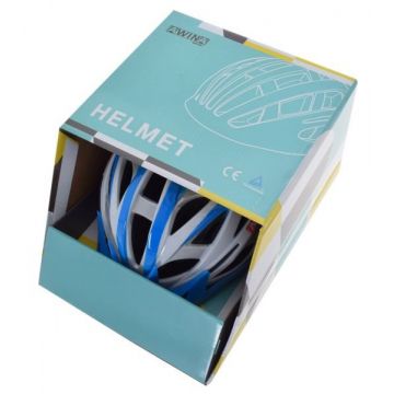 Casca ciclisti, Awina by Moon, culoare Alb Albastru, Marimea M(55-58cm)