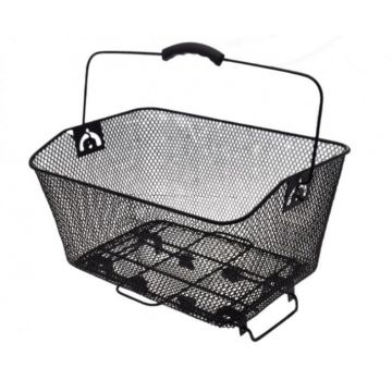 Cos spate negru, grilaj metalic, d. 39 x 28 x 19 cm