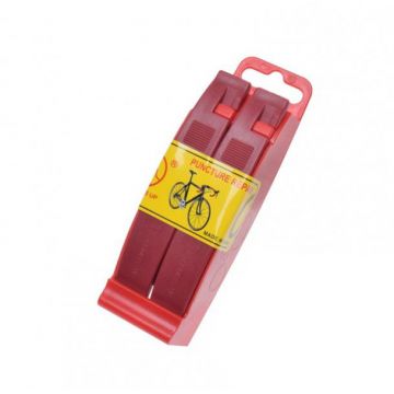 Kit reparatie pana: petic lipici leviere, culoare rosu