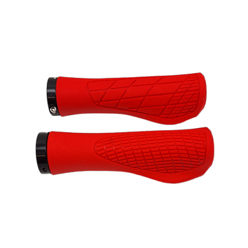 Set 2 mansoane ergonomice, JET GR6639, culoare rosu, L 133mm, inel de fixare inclus 22mm