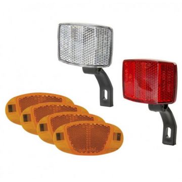 Set Catadioptru + ochi de pisica alb si rosu