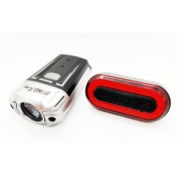 Set far fata spate biciclete 110C, cu fir pentru dinam in butuc