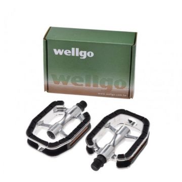 Set pedale Wellgo, filet 9 16, culoare negru argintiu