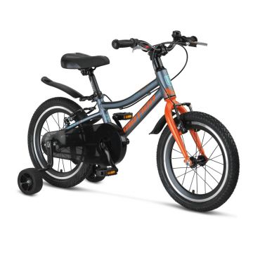 Bicicleta copii Motion, culoare gri portocaliu, roata 16  , cadru din otel