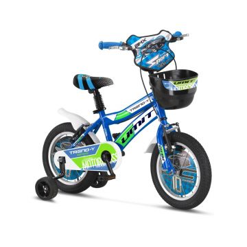 Bicicleta copii Umit Trend-y, culoare albastru, roata 16  , cadru din otel
