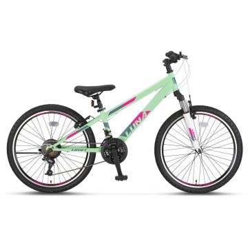 Bicicleta MTB copii Umit Luna Lady, culoare verde menta, roata 20  , cadru din otel