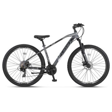 Bicicleta MTB Umit Arcus M-MSD, culoare gri alb, roata 27.5  , cadru otel, frana disc, 21 viteze