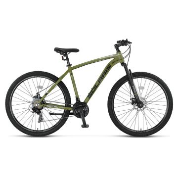 Bicicleta MTB Umit Solaris, 21 viteze, culoare kaki, roata 27.5  , cadru din aluminiu 18  , frana disc