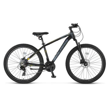 Bicicleta MTB Umit Solaris, 21 viteze, culoare negru galben, roata 29  , cadru din aluminiu 18  , frana hidraulica