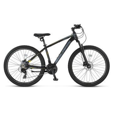 Bicicleta MTB Umit Solaris, 21 viteze, culoare negru galben, roata 29  , cadru din aluminiu 20  , frana hidraulica