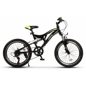 Bicicleta pentru copii MTB-FS Carpat Alpin C20279A NegruVerde, 20 inch, schimbatoare Shimano, frane V-brake