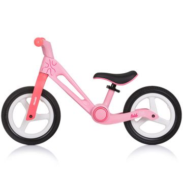 Bicicleta pliabila pentru copii Chipolino Fold X Pink fara pedale, 12 inch, greutate suportata 25 kg, scaun reglabil pe inaltime
