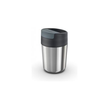 Cană de voiaj argintiu-albastru 340 ml Sipp – Joseph Joseph