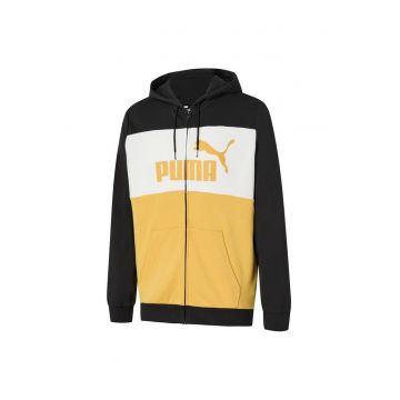Bluza  pentru Barbati - ess+ colorblock full-zip hoodie tr - 676818-51 - Negru - Negru