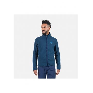 Bluza sport  Strawpile fleece - cu fermoar - pentru barbati - albastru inchis - Albastru inchis