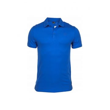 Tricou polo barbati -  Cu logo imprimat - Bumbac - Albastru