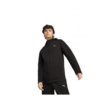 Bluza cu fermoar  pentru Barbati - evostripe full-zip hoodie dk - 684613-01 - Negru - Negru