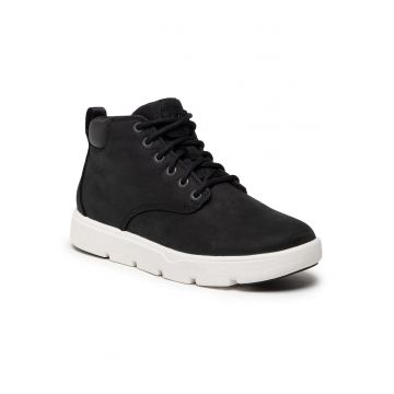 Bocanci trekking barbati  11738 - Piele naturala - Negru - Negru