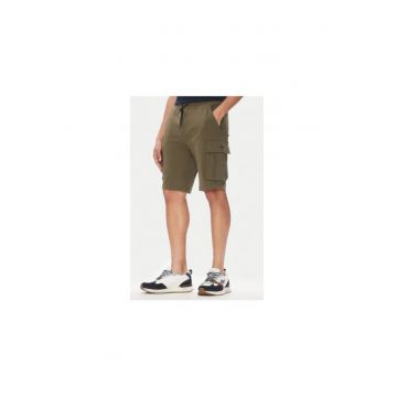 Pantaloni scurti sport barbati  251BF025F459 - Bumbac/Elastan - Kaki - Kaki