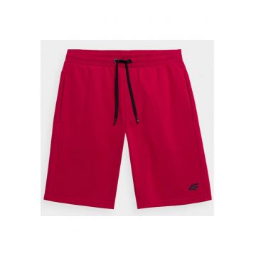 Pantaloni scurti sport pentru barbati -  4FSS23TSHOM156 - Bumbac/Poliester - Rosu - Rosu