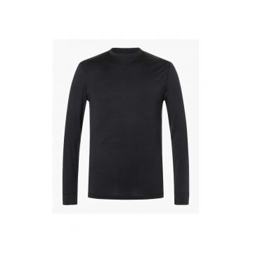 Bluza de corp din amestec de lana BIO BASE - pentru barbati - culoarea negru - Negru
