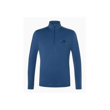 Bluza de corp din amestec de lana TUNDRA175 TONI ZIP 1/4 - pentru barbati - culoarea albastru - Albastru