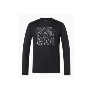 Bluza din amestec de lana FREE SKI TICKETS - pentru barbati - culoarea negru - Negru