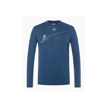 Bluza din amestec de lana HZSG HAUTE ROUTE - pentru barbati - culoarea Albastru - Albastru