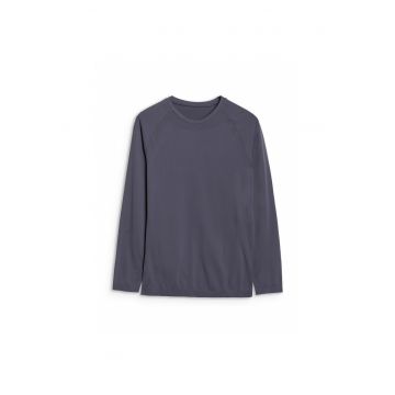 Bluza sport barbati -  lenjerie termica fara cusaturi - gri - material elastic