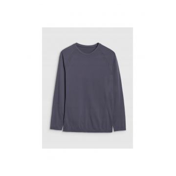 Bluza sport barbati -  lenjerie termica fara cusaturi - gri - material elastic