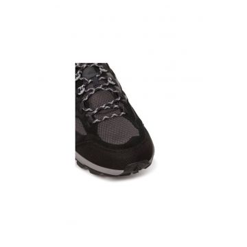 Bocanci trekking barbati  A64089 - Piele naturala - Negru - Negru