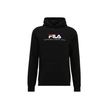 Hanorac  Brunssum - negru - bumbac/poliester - pentru barbati - cu logo mare - buzunar cangur