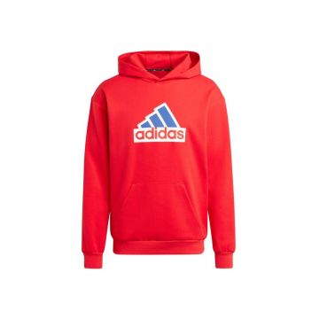 Hanorac cu gluga pentru barbati  Bumbac/Poliester - Rosu