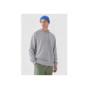 Hanorac sport barbati  gri - bumbac - fara fermoar - gluga integrata