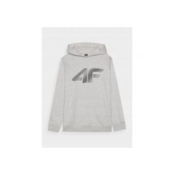 Hanorac sport barbati  gri - bumbac si poliester - gluga - buzunar cangur