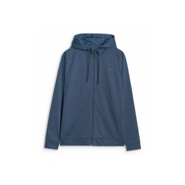 Hanorac sport  pentru barbati - fermoar - gluga - albastru denim - marime