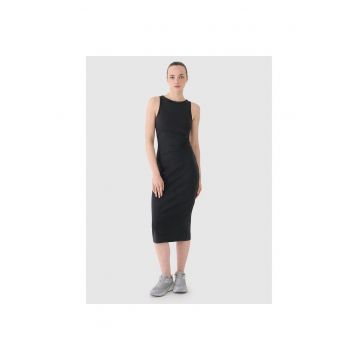 Rochie Sport Neagra Femei  Bretele Largi - Slim Fit - Bumbac 95% - Sezon SS25 - Sportstyle