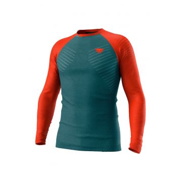 Bluza de corp barbati  Tour Light Merino - Verde/Portocaliu