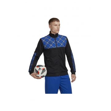 Bluza sport barbati -  Bumbac/Poliester - Negru/Albastru -