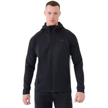 Hanorac sport barbati  M513 - negru intens - material elastic - cu gluga