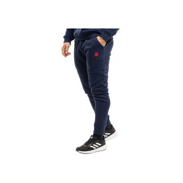 Pantaloni sport barbati  James bleumarin - bumbac - set cu snururi de strangere