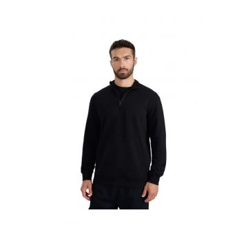 Bluza  cu fermoar 1/2 - negru - barbati - sport
