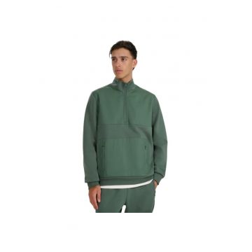 Bluza  cu fermoar 1/2 - verde - barbati - stil de viata
