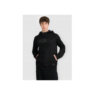 Hanorac sport barbati  negru - gluga reglabila - buzunar cangur - bumbac