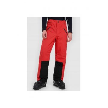 Pantaloni de schi barbati -  poliester - negru/rosu