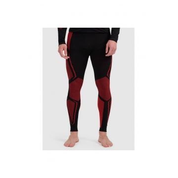 Pantaloni sport barbati -  lenjerie termoactiva fara cusaturi - rosu - poliester